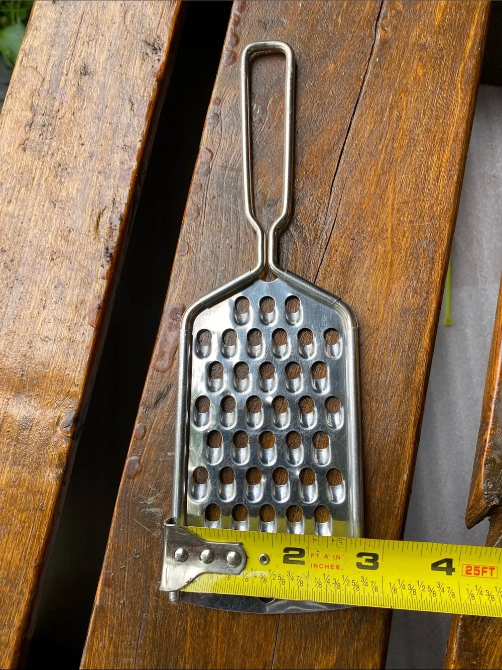 Vintage CURSIVE FOLEY Stainless Steel Handheld Grater - USA 1940s - 1950s MCM